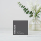 Moderne Schoon Stout Grijs Wit Consultant QR-code Vierkante Visitekaartje (Staand voorkant)