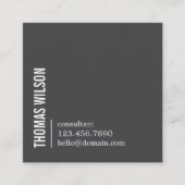 Moderne Schoon Stout Grijs Wit Consultant QR-code Vierkante Visitekaartje (Voorkant)