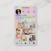 Moderne Schoonheid Cosmetica holografische Instagr Visitekaartje (Voorkant)