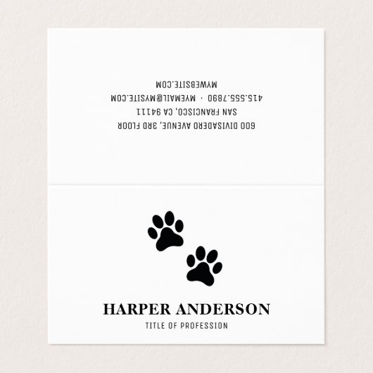 Moderne Schoonheid Eenvoudige Dierenverzorging Pro Visitekaartje (Buitenkant ongevouwen)