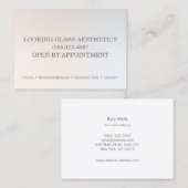 Moderne schoonheid estheticus lichtgevend zilver visitekaartje (Voorkant / Achterkant)