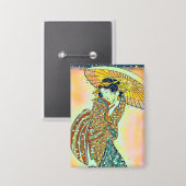 Moderne schoonheid in een sneeuwstorm, chroma-vers button (Voorkant / Achterkant)