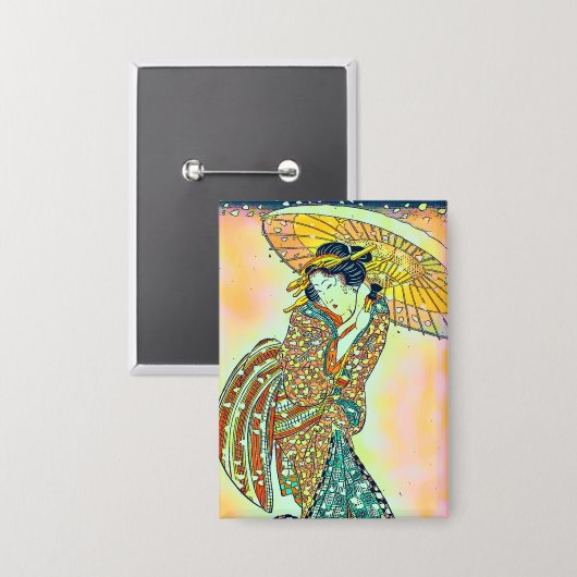 Moderne schoonheid in een sneeuwstorm, chroma-vers button (Voorkant / Achterkant)