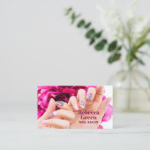 Moderne schoonheid make-up manicure nagels nagelsa visitekaartje (Staand voorkant)