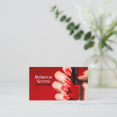 Moderne schoonheid make-up manicure nagels nagelsa visitekaartje (Staand voorkant)