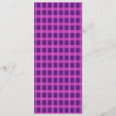 Moderne schoonheid make-up paarse roze gingham men menu (Achterkant)