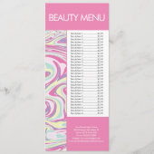 Moderne schoonheid make-up vloeibaar patroon roze menu (Voorkant)
