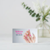 Moderne schoonheid manicurist nail artiest nail sa visitekaartje (Staand voorkant)