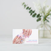 Moderne schoonheid manicurist nail artiest nail sa visitekaartje (Staand voorkant)