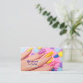 Moderne schoonheid manicurist nail artiest nail sa visitekaartje (Staand voorkant)