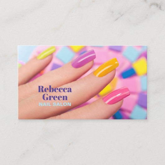 Moderne schoonheid manicurist nail artiest nail sa visitekaartje (Voorkant)