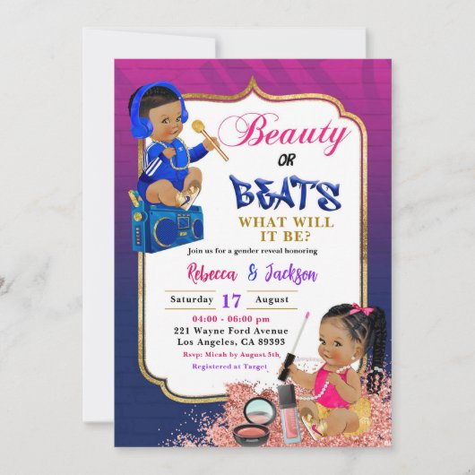 Moderne schoonheid of beats Geslacht onthullen uit Kaart (Voorkant)