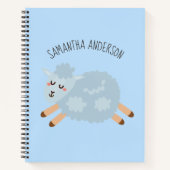 Moderne Schoonheid Pastel Blauwe Schaap En Kid Naa Notitieboek (Voorkant)