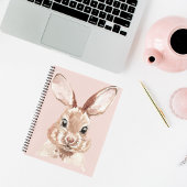 Moderne Schoonheid Pastel Roze Waterverf Konijn Sc Notitieboek