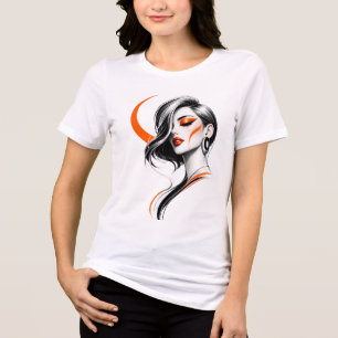Moderne schoonheid portret grafische T-shirt ontwe