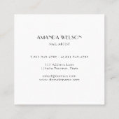 Moderne schoonheids Logo nagels Eyelashes Brows Vierkante Visitekaartje (Achterkant)