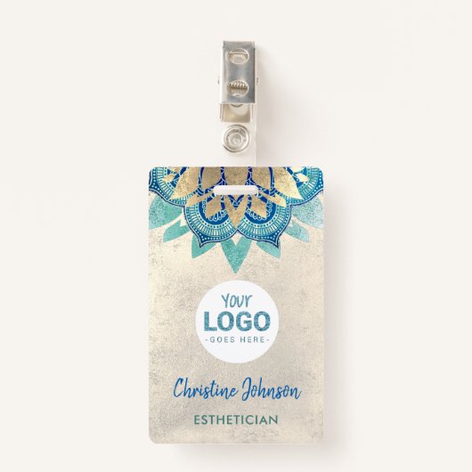 Moderne schoonheidsprofessional badge (Voorkant met clip)