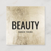 Moderne schoonheidssalon chique gouden folie make- vierkante visitekaartje (Voorkant)