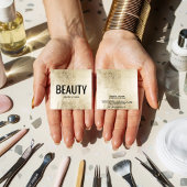 Moderne schoonheidssalon chique gouden folie make- vierkante visitekaartje