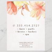 Moderne schoonheidssalon elegante prijslijst flyer (Achterkant)