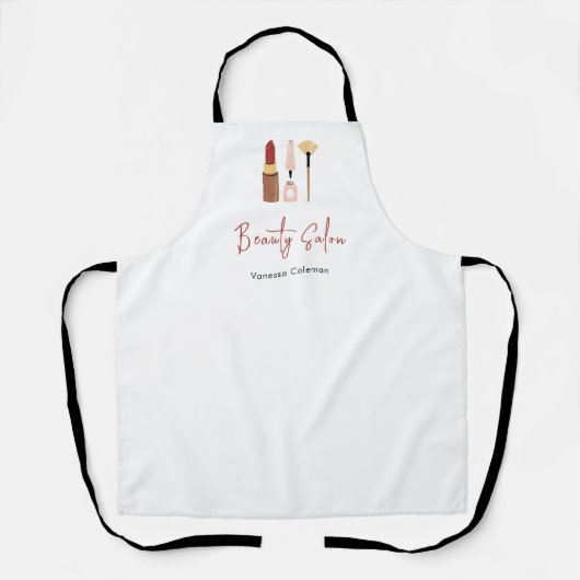 Moderne Schoonheidssalon Minimale Branding Wit Schort (Voorkant)