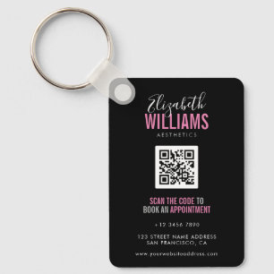 Moderne Schoonheidssalon QR Code Loyalty Bedrijfsk Sleutelhanger