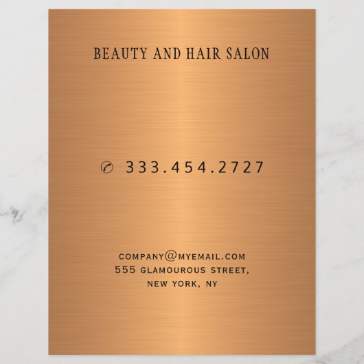 Moderne schoonheidssalon service menu promotionele (Achterkant)