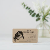 Moderne schoonheidssalon stylist kraftpapier minim visitekaartje (Staand voorkant)