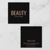 Moderne schoonheidssalon trendy roos gouden chique vierkante visitekaartje (Voorkant / Achterkant)