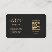 Moderne schoonheidsspecialiste cosmetoloog zwart g visitekaartje (Achterkant)