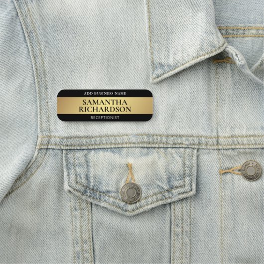 Moderne Schoonheidswinkel Salon Zwart & Goud Medew Naamplaatje (In situ)