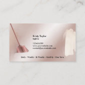 Moderne schoonmaakbezem logo roos Gold Visitekaartje (Achterkant)