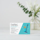 Moderne Schoonmaakdienst Professional Visitekaartje (Staand voorkant)