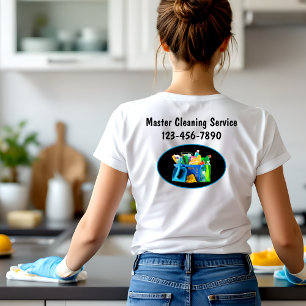 Moderne Schoonmaakdienst Vrouwelijk Personeel Werk T-shirt