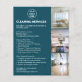 Moderne Schoonmaakdiensten Foto Logo Teal Flyer (Voorkant)
