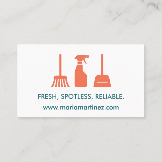 Moderne schoonmaakdiensten Logo Blauwgroen Profess Visitekaartje (Achterkant)