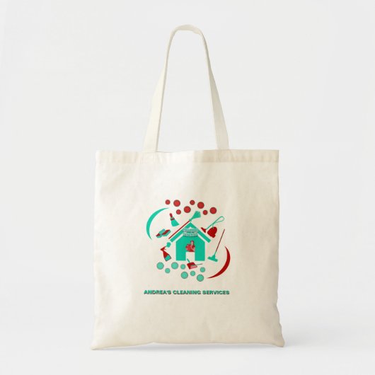 Moderne schoonmaakdiensten Logo Rood & Blauwgroen  Tote Bag (Voorkant)