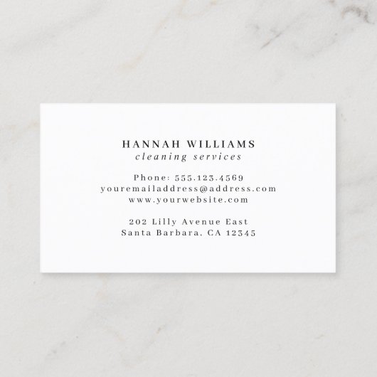 Moderne schoonmaakdiensten Logo Visitekaartje (Achterkant)