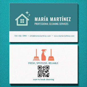 Moderne schoonmaakdiensten QR Code Professional Visitekaartje