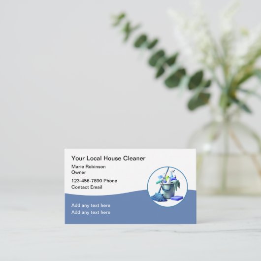 Moderne schoonmaakdiensten voor huizen visitekaartje (Staand voorkant)