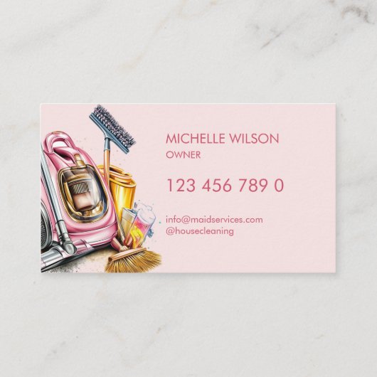 Moderne schoonmaakdiensten voor schoonmaaksters visitekaartje (Achterkant)