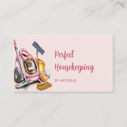 Moderne schoonmaakdiensten voor schoonmaaksters visitekaartje (Voorkant)