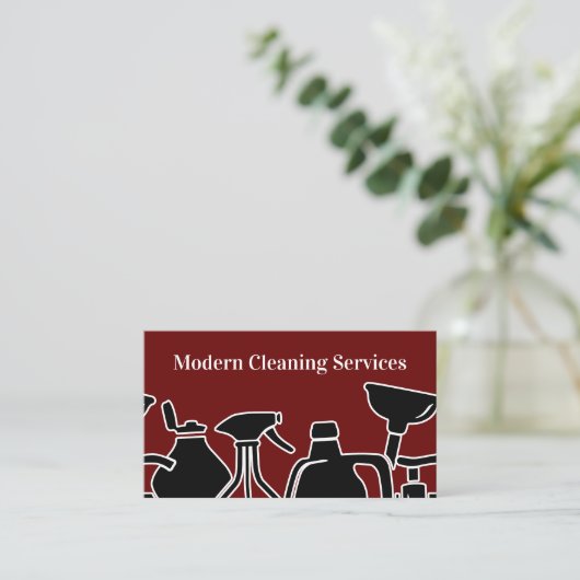 Moderne schoonmaakdiensten voor thuis Kantoor Visitekaartje (Staand voorkant)