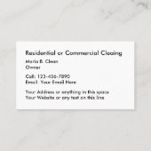 Moderne schoonmaakdiensten voor thuis Kantoor Visitekaartje (Achterkant)