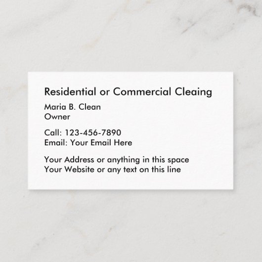 Moderne schoonmaakdiensten voor thuis Kantoor Visitekaartje (Achterkant)