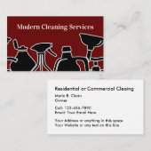 Moderne schoonmaakdiensten voor thuis Kantoor Visitekaartje (Voorkant / Achterkant)