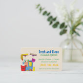 Moderne schoonmaakemmer huishoudservice visitekaartje (Staand voorkant)