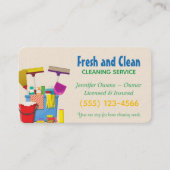 Moderne schoonmaakemmer huishoudservice visitekaartje (Voorkant)