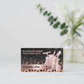 Moderne schoonmaakluipaard en Roos Gold Glitter Visitekaartje (Staand voorkant)
