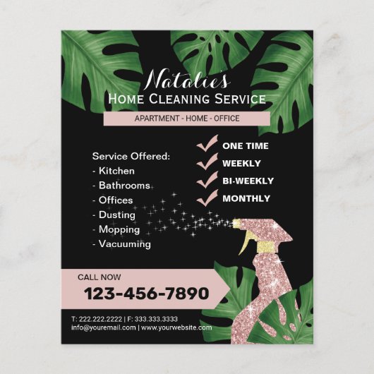 Moderne schoonmaakmaden voor het huis Botanisch Flyer (Voorkant)